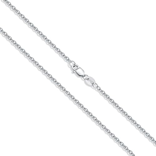 LONENA 925 Sterling Silver Cable Chain Silver Chain Silver Cable Chain Necklace Gold Plated for Women Men-1.2/1.5/2mm 16
