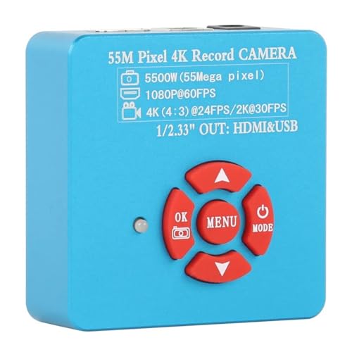Microscope 55MP 4K 2K HDMI USB Digital Industrial Video Microscope Camera +180X 200X 500X C Mount Lens for Phone PCB Soldering Watch Repair(500X)