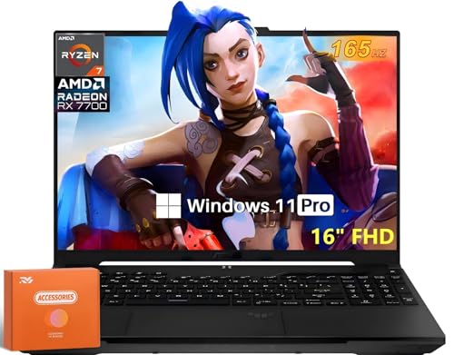 ASUS TUF A16 Gaming Laptop with Lifetime MS Office Pro, AMD Ryzen 7 7735 HS (Up to 4.75 GHz), Radeon RX7700S, 16" FHD 165 Hz, 32 GB DDR5, 1 TB SSD, RGB Backlit KB, Wi-Fi 6, Win 11 Pro, w/Accessor...