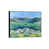 MUHJDYC Cuadro Moderno-Karl Hofer Famosas Pintura-Reproducción en Lienzo-Marco Negro Imagen Decoración Hogar(Paisaje azul) 80x95cm