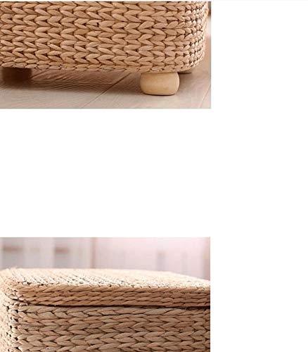 Cdyd Rattan Wicker Storage Stool Ottoman Multifunctional Household Door Sofa Side Footstool End Table Bench Pouf Basket 37 * 30 * 36Cm #TOP7