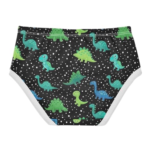 Toddler Girl Briefs, Cartoon Dinosaurs Green Cotton Underwear Girls, 2–8 Years2