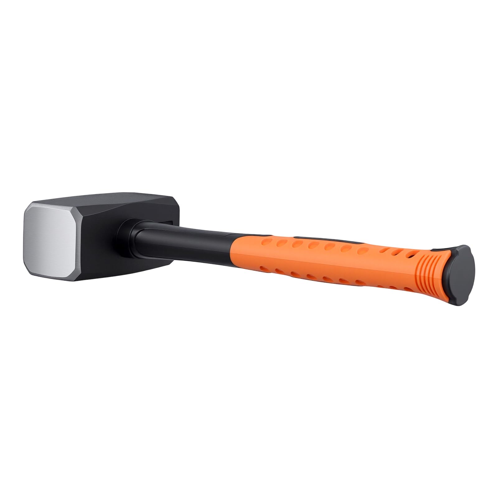2 Martillos de Demolición de 2 kg - Mazos de Acero al Carbono 45 con Mango Ergonómico Antideslizante - 28 cm, Negro y Amarillo, con Accesorio de Goma para Trabajos de Demolición