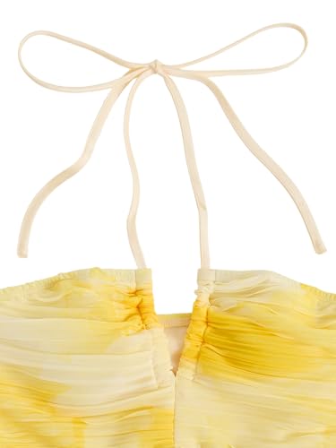Image of SOLY HUX Women's Tie Dye Cami Dress Halter Backless Sleeveless A Line Short Summer Dresses Sundress