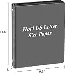 CIXILDTS 0.5-inch 3 Ring Binder with 2 Interior Pockets, 1/2" Basic Binders Holds US Letter Size Paper - Durable, Versatile Binders for Office and School Use, 12 Pack, Balck (12-Pack, Black, 1/2")