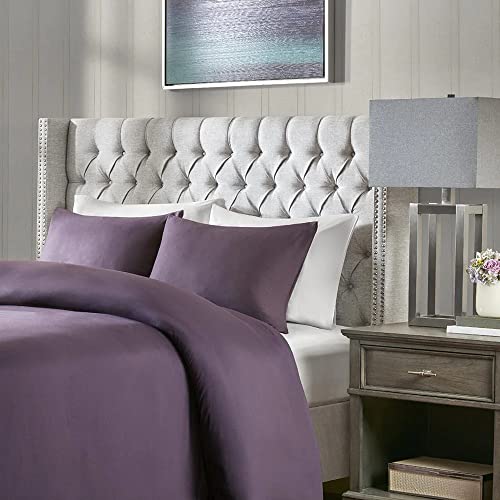 Madison Park Amelia Upholstered Headboard | Nail Head Trim Wingback Button Tufted | King, Grey #TOP6