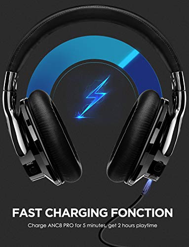 AUSDOM Bluetooth Kopfhörer Over-Ear, ANC8 Kopfhörer mit Aktiver Geräuschunterdrückung und Mikrofon, Faltbarer Kabelloser… - Image 5