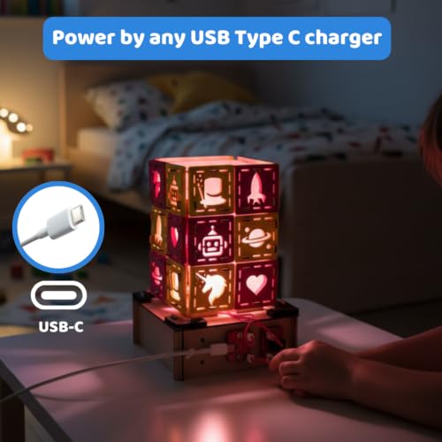 Image of Glo‑Lamp Gadget Making Kit | USB Powered Night Lamp Kit | 3‑Color RGB Mood Lamp | Learn Electronics | Useful Science Project | Educational Gift for Children Ages 8 to 14