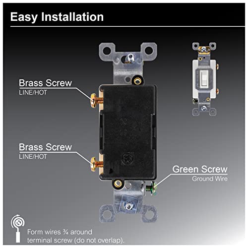 GE-Heavy-Duty-Single-Pole-In-Wall-Light-Fan-One-Switch-Circuits-Self-grounding-Clip-Easy-to-Install-20A120V-AC-UL-Listed-White-42160