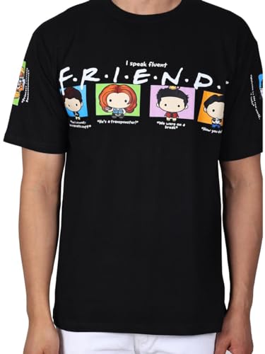 Image of F.R.I.E.N.D. Tribute Men's Printed Round Neck Pure Cotton Black T-Shirt