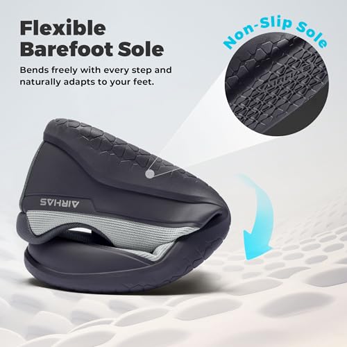 Image of AIRHAS Men's Barefoot Training Shoes Zero Drop Minimalist Sneakers Anatomical Toe Design for Weightlifting and Fitness