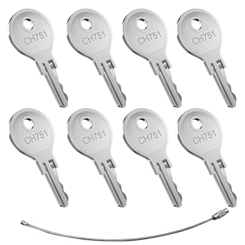 8pcs CH751 Key Siapupy Universal CH 751 Replacement Keys RV Keys for RV compartments Campers Storage Cabinets Trailers Controller Covers Locks Carts Shells Tool Boxes Carts