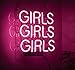 Neon Signs Girl Girls Girls Girls Neon Signs Girl Wall Decor Neon Light Sign Led Sign for Bedroom Neon Words Cool Art Neon Sign Cute Neon Lamps Home Room Beer Bar Custom Red Neon Wall Light 12
