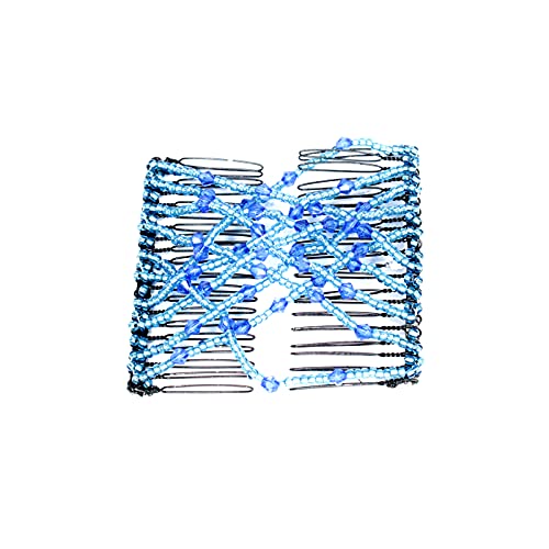 Image of Stretchy Hair Combs Clip Beaded Hair Clips For Women And Girls Multi Color Pack Of 1 (M1)