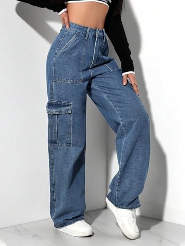Image of GRECIILOOKS Women Jeans for Women | Jeans Pant for Women | Baggy Jeans for Women | Women Jeans | Baggy Jeans for Women High Waist | Bell Bottom Jeans for Women