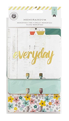 American Crafts 12 Piece Paislee Memorandum Memorydex Foil Paper Tabs, Pink/Gold
