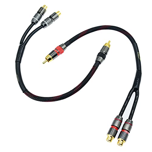 Arklove 1ft Shielded RCA Splitter Subwoofer Stereo Audio Video Cable 1 Male to 2 Female Dual Speaker...