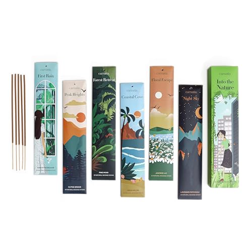 Carnatia Into the Nature Incense Sticks Set of 6 Fresh Earthy Scents for Stress Relief Inner Peace & Clarity | Natural Long-Lasting Aromas to Reconnect with the Earth Like Never Before!