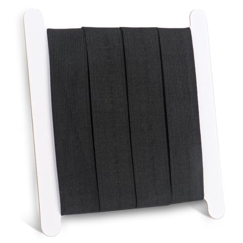 Elastic Bands for Sewing 1.5 Inch Wide 5.5 Yards Durable & Soft High Elasticity Stretch Elastic Bands Cord for Sewing Belts Pants Clothing Alterations DIY Crafts Wig Bands and More Black