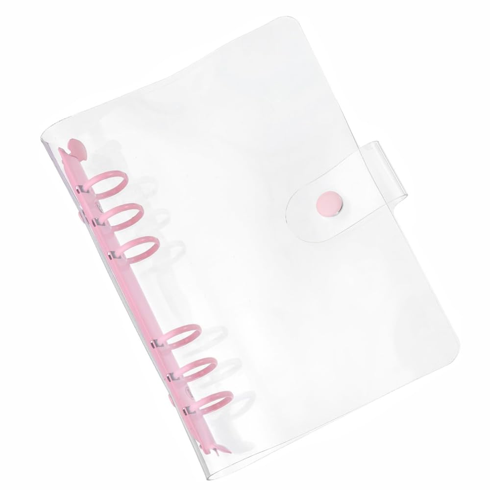 A6 Clear PVC 6-Hole Binder Covers, Refillable Waterproof Dustproof Design for Students and Meeting Notebooks
