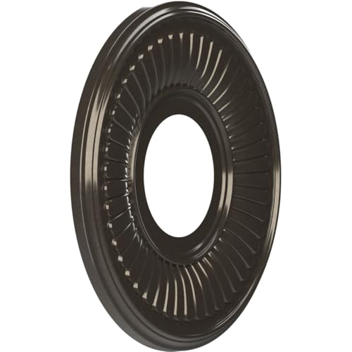 Image of Ekena Millwork CMP10BECCH Berkshire Thermoformed PVC Ceiling Medallion (Fits Canopies up to 4 1 /2 inch), 10 inchOD x 3 1 /2 inchID x 3 /4 inchP, Metallic Charcoal