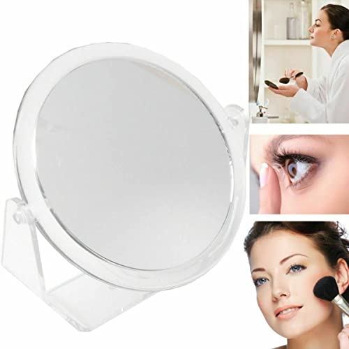 JKG® Magnifying Vanity Mirror With Stand - Small Cosmetic Makeup Bathroom Shaving Circle Mirror, Dressing Table Beauty & Travel Car Portable Double Sided Round Mirror - Cosy Home Interiors JKG® Magnifying Vanity Mirror With Stand - Small Cosmetic Makeup Bathroom Shaving Circle Mirror, Dressing Table Beauty & Travel Car Portable Double Sided Round Mirror - Image 2