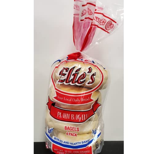 Elie's Plain Bagels - 6 Packs Of 4 Bagels Per Pack - 24 Total Bagels - Not Gluten Free #TOP2