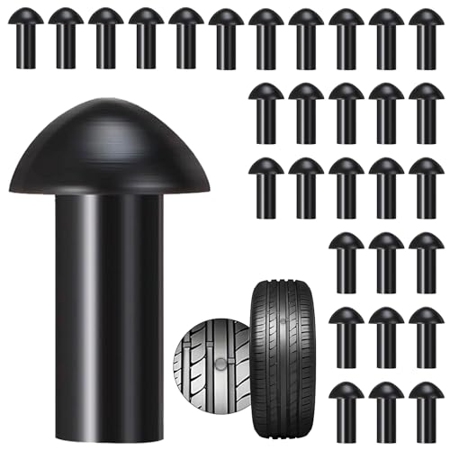 Richcat Replacement Mushroom Plugs for tubeless Tire Puncture Repair kit for Motorcycles Cars Trucks ATVs and Tractors(30 Plugs)