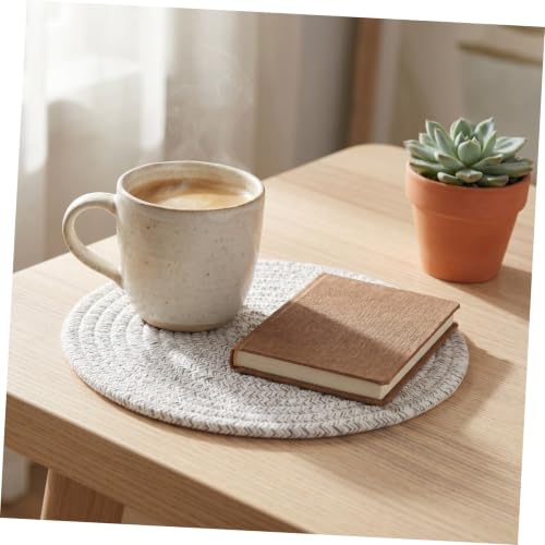 Protector de calor redondo de cuerda de algodón para platos sartenes y mesa de cocina 7