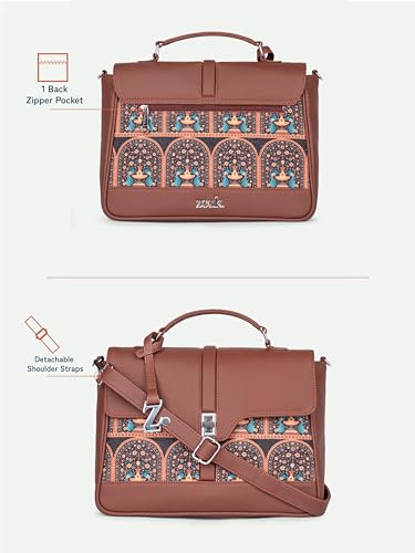 Image of ZOUK | Women's Vegan Leather | Stylish Handbag with Adjustable Strap, Top Handle |