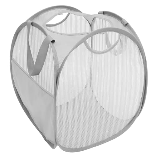 DECHOUS Cesta de Ropa Sucia Plegable Pequeña 37X37X42 CM Cesta de Lavandería de Malla Transpirable Gris Contenedor Multiusos para Ropa Infantil y Almacenamiento en Hogar