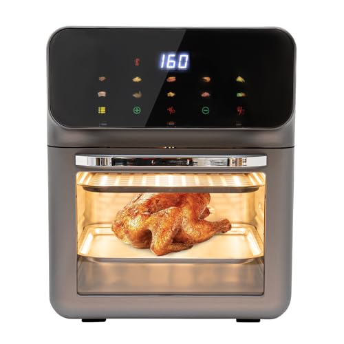 Elektrobackofen,1350W Minibackofen doppelte Edelstahl-Heizrohre LCD-Touchscreen, Visuelle Funktion Heißluft zirkulation Backofen für Fleisch, Pizza, Fisch, Toast, Kuchen, 27 * 26 * 32cm Elektrobackofen,1350W Minibackofen doppelte Edelstahl-Heizrohre LCD-Touchscreen, Visuelle Funktion Heißluft zirkulation Backofen für Fleisch, Pizza, Fisch, Toast, Kuchen, 27 * 26 * 32cm