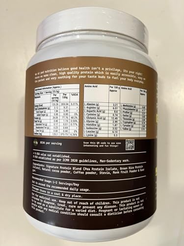 Image of Pea Protein Isolate Powder | Vegan Plant Protein, No Added Sugar, Dairy Free| Clean & Easy to Digest with Essential Amino Acids (1kg, Cafe Mochaa)