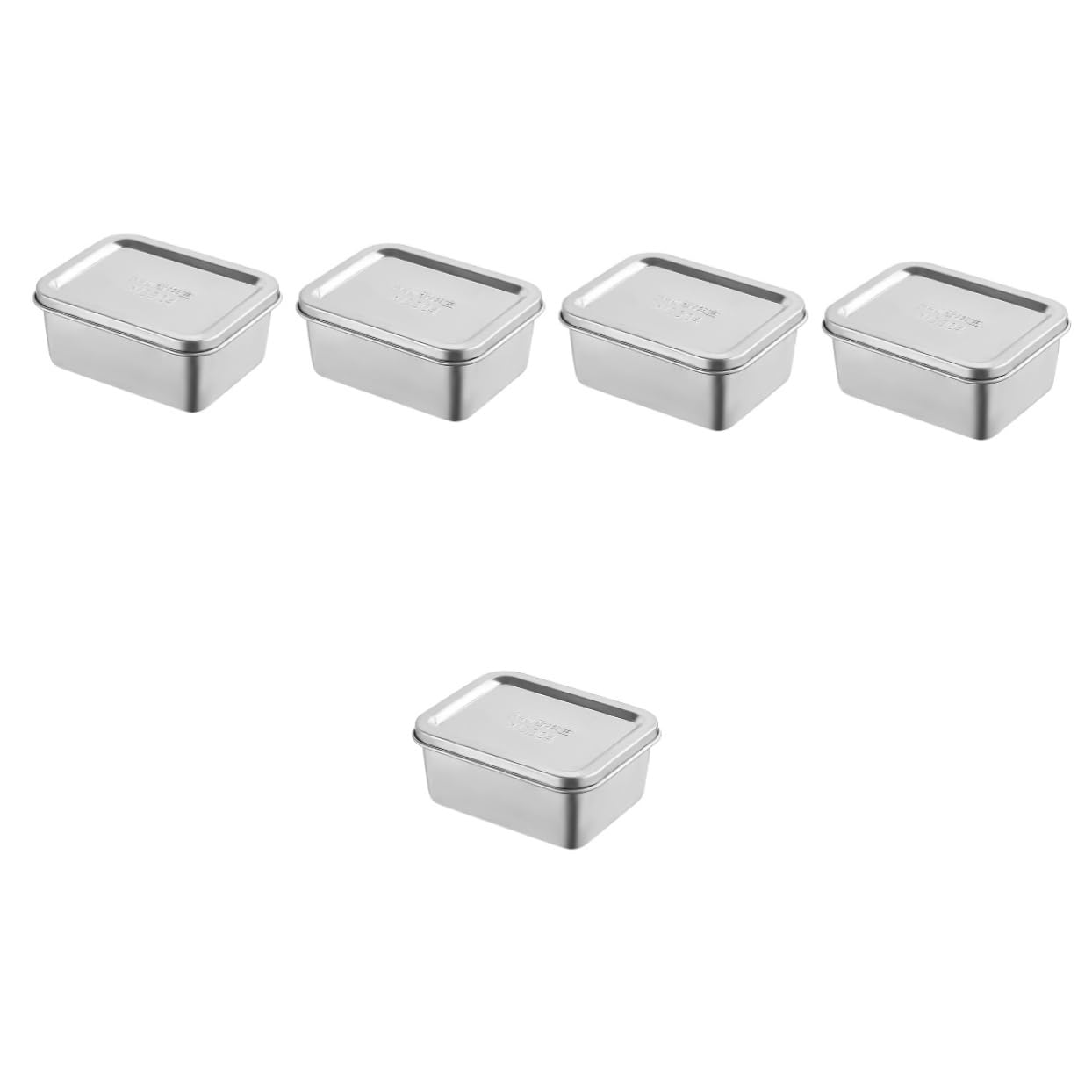 TOPBATHY 5pcs Stainless Steel Food Sample Box for School Canteen and Lunch Packing Storage Container