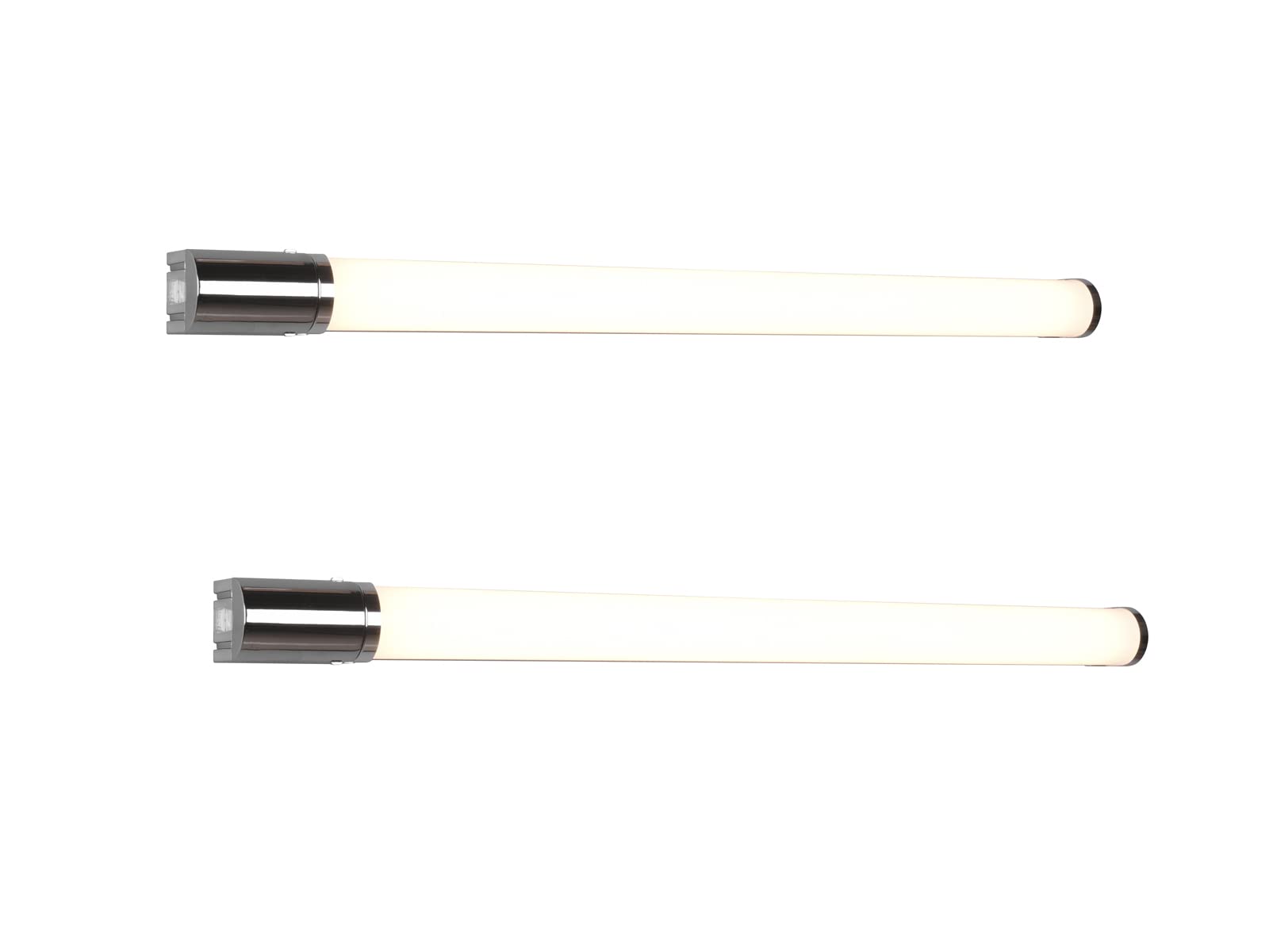 Juego de 2 lámparas de pared LED para cuarto de baño con enchufe e interruptor, color plateado cromado, ancho de 79 cm – lámpara de espejo
