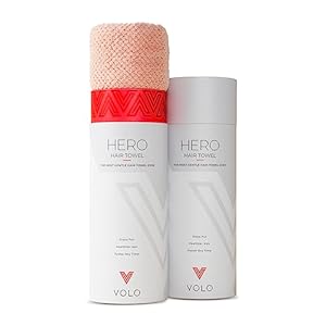 VOLO Hero Cloud Pink Hair Towel – Ultra Soft, Quick Drying, Anti Frizz & Breakage, 30% More Fabric, Snug Strap