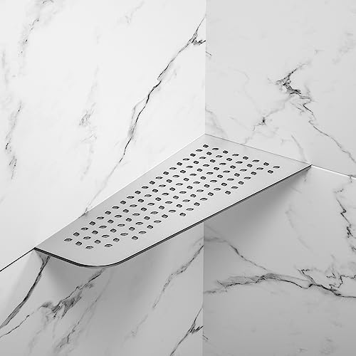 Bernkot Corner Shower Shelf 12' Brushed 304 Stainless Steel Quadrilateral Corner Shelf Heavy Duty...