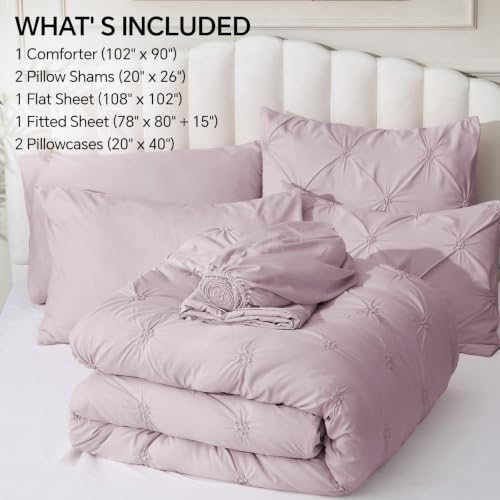 Image of BEDELITE King Comforter Set Light Purple,Lightweight & Soft Comforter