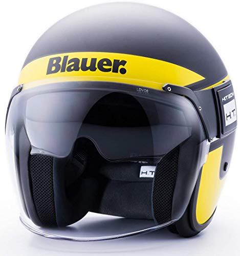 Blauer casco pod stripes black-yellow-white matt s...