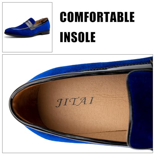 Image of JITAI Mens Velvet Loafers Dress Shoes Loafers for Men Tuxedo Suit Shoes