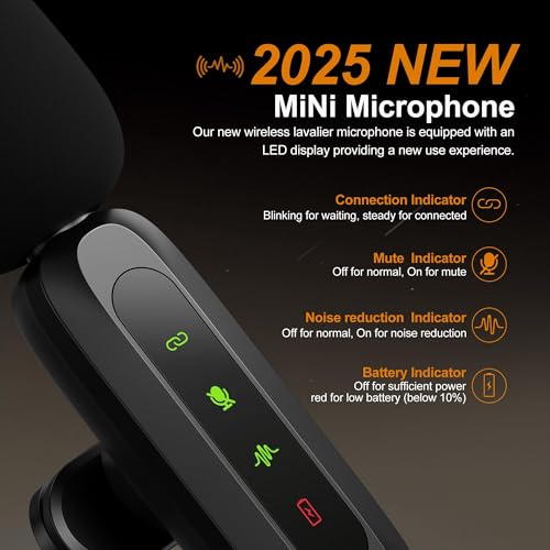 Image of GADGETSWEAR AI J3 Single Wireless Lavalier Microphone with Furry Windshield, Collar Mic for Android, iPhone & USB Devices, Noise Cancelling Mic for Vlogging, YouTube, Podcasting, Interviews
