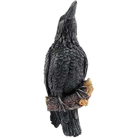 RUANI Realistic Raven Resin Statue for Outdoor Decor Cover