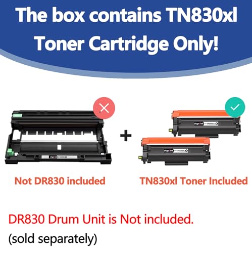 Image of Compatible TN830XL Toner Cartridge Replacement for Brother TN830 TN830XL /V /R TN-830XL TN 830 XL Toner use with HL-L2460DW DCP-L2640DW HL-L2405W MFC-L2820DW HL-L2400D HL-L2480DW Printer 2 Pack Black