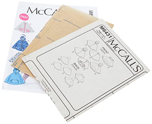 Mccall Patterns M6431 Children's/Girls' Ponchos, Size Cz (Med-Lrg-Xlg) #TOP7