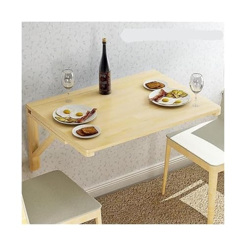 Bureau mural pliable en bois massif au design épuré pour un aménagement intérieur élégant