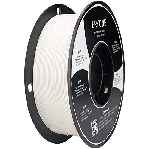 ERYONE PLA Filament voor 3D-printer, 1,75 mm, geen klitten, dimensionale nauwkeurigheid +/-0,03 mm, 1 kg (2,2 lbs) /spoel, ivoor wit