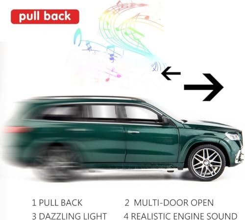 Image of LONGMIRE Metal Pull Back Diecast Car Pull Back Car Model with Sound Light Boys Gifts Toys for Kids Pack of 1, Multicolor (1:24 GLS63)