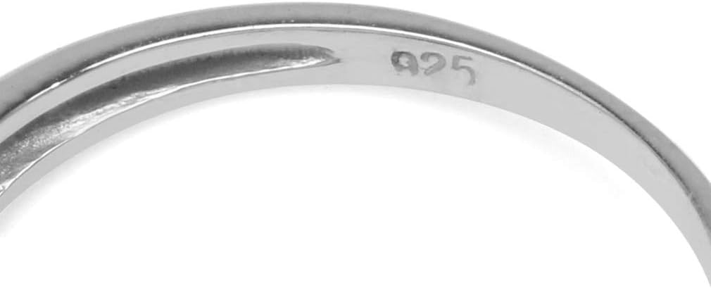 Silvershake 9X7mm Oval Shape Cabochon Stone White Gold Plated 925 Sterling Silver Solitaire Casual Ring Jewelry for Women