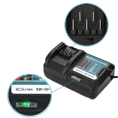 Makita BL1021B BL1041B BL1015 97339-1 197296-9 Replacement Battery with Makita DC10WD DC10SB DC10WC for DF031D DF0331D TD110D JR103D JR105D