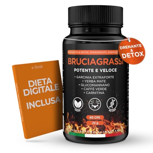 BRUCIA GRASSI POTENTI VELOCI (DIETA DIGITALE INCLUSA)- 60 Pillole Dimagranti Veloci e Efficaci Vegetali, Drenante Forte Dimagrante Anticellulite Detox, Dimagrante Forte Veloce Donna e Uomo, 100% Vegan - 7